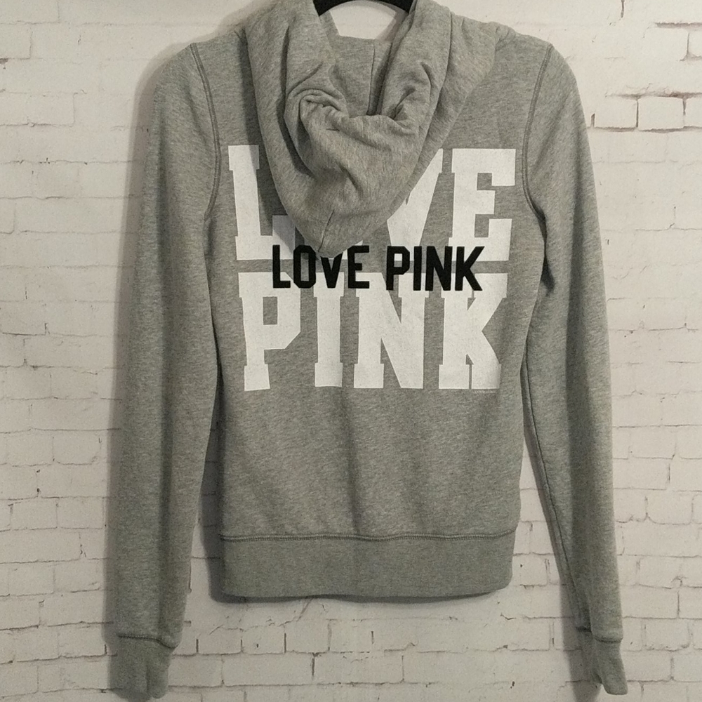 Victoria Secret PINK Gray Hooded Jacket - Picture 3 of 5